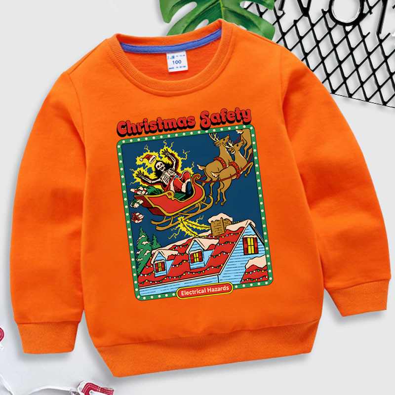 Harajuku crtani dječji trenirke Božićni sigurnosni print Odjeća za dječake Smiješna lubanja Ulična odjeća Modna božićna majica s kapuljačom za djevojčice