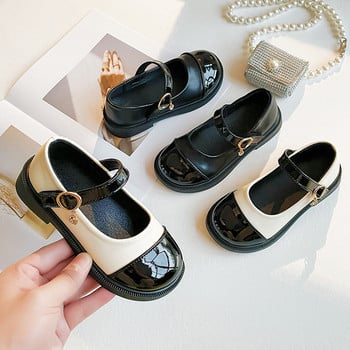 обувки за момичета Детски кожени обувки Модни лачени обувки за момичета Mary Jane Black White Vintage School Toddler