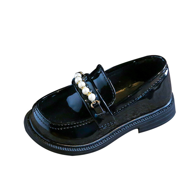 Ravne cipele za djecu Djevojčice Kožne cipele za školsku zabavu Dječje crne mokasine Natikače Dječje ravne cipele Cipele za djevojčice s biserima