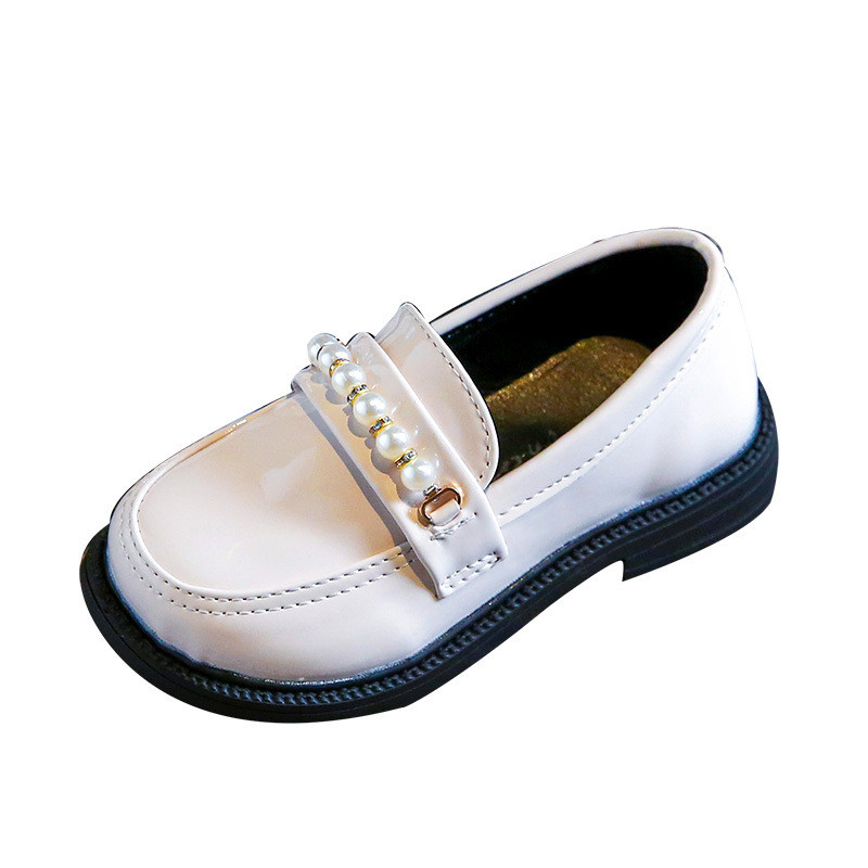 Ravne cipele za djecu Djevojčice Kožne cipele za školsku zabavu Dječje crne mokasine Natikače Dječje ravne cipele Cipele za djevojčice s biserima