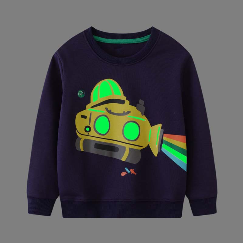 Little maven Noć vještica Dječja majica s crtićima Pamuk Submarine Noctilucent Jesenske majice za djecu 2-7 godina