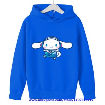 Νέα MINISO Cinnamoroll Hoodie Παιδικά Ρούχα Κοριτσίστικα Φούτερ Ανοιξιάτικα για αγόρια Μακρυμάνικα Φούτερ Sanrio Μπλούζες με κουκούλα κινουμένων σχεδίων