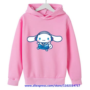 Νέα MINISO Cinnamoroll Hoodie Παιδικά Ρούχα Κοριτσίστικα Φούτερ Ανοιξιάτικα για αγόρια Μακρυμάνικα Φούτερ Sanrio Μπλούζες με κουκούλα κινουμένων σχεδίων