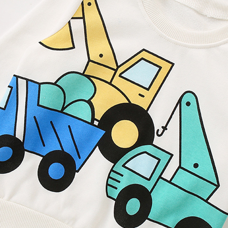 Nova modna majica s kapuljačom s dugim rukavima i okruglim ovratnikom za dječake, slatka bijela majica s kapuljačom iz crtića, proljeće i jesen, dječja majica s kapuljačom za bebe 3-8 godina