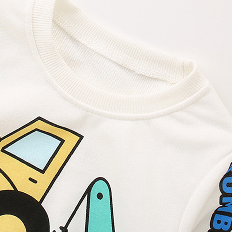 Nova modna majica s kapuljačom s dugim rukavima i okruglim ovratnikom za dječake, slatka bijela majica s kapuljačom iz crtića, proljeće i jesen, dječja majica s kapuljačom za bebe 3-8 godina