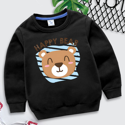 Φούτερ Happy Bear 4-14 ετών Βρεφικά ρούχα για αγόρια Μόδα Φθινοπωρινές κουκούλες με λαιμόκοψη χαριτωμένα ζώα Παιδικά πουλόβερ για κορίτσια Bear Streetwear
