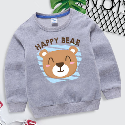 Φούτερ Happy Bear 4-14 ετών Βρεφικά ρούχα για αγόρια Μόδα Φθινοπωρινές κουκούλες με λαιμόκοψη χαριτωμένα ζώα Παιδικά πουλόβερ για κορίτσια Bear Streetwear