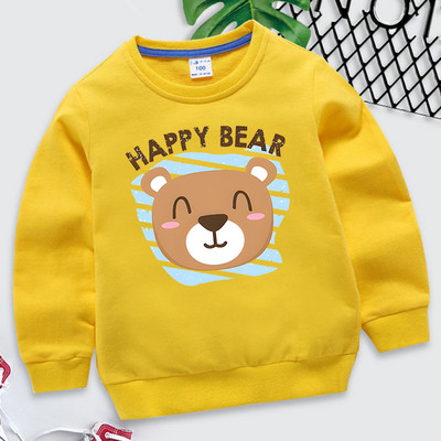 Φούτερ Happy Bear 4-14 ετών Βρεφικά ρούχα για αγόρια Μόδα Φθινοπωρινές κουκούλες με λαιμόκοψη χαριτωμένα ζώα Παιδικά πουλόβερ για κορίτσια Bear Streetwear