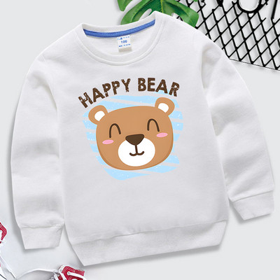 Φούτερ Happy Bear 4-14 ετών Βρεφικά ρούχα για αγόρια Μόδα Φθινοπωρινές κουκούλες με λαιμόκοψη χαριτωμένα ζώα Παιδικά πουλόβερ για κορίτσια Bear Streetwear