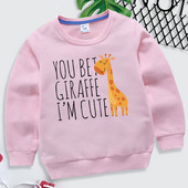 Kawaii Giraffe Παιδικά ρούχα για κορίτσια Φούτερ με κουκούλα κινουμένων σχεδίων μόδας για κορίτσια Βάζετε στοίχημα Giraffe I`m Cute πουλόβερ με στάμπα Φθινοπωρινές χειμερινές μπλούζες για αγόρια