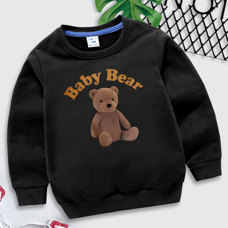 4-14 godina Dječja majica s kapuljačom s kapuljačom s bebom i medvjedom, modna dječja odjeća dugih rukava, majica s medvjedom za djevojčice