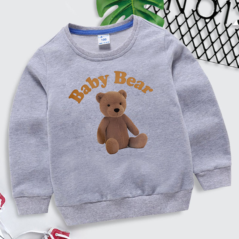 4-14 godina Dječja majica s kapuljačom s kapuljačom s bebom i medvjedom, modna dječja odjeća dugih rukava, majica s medvjedom za djevojčice