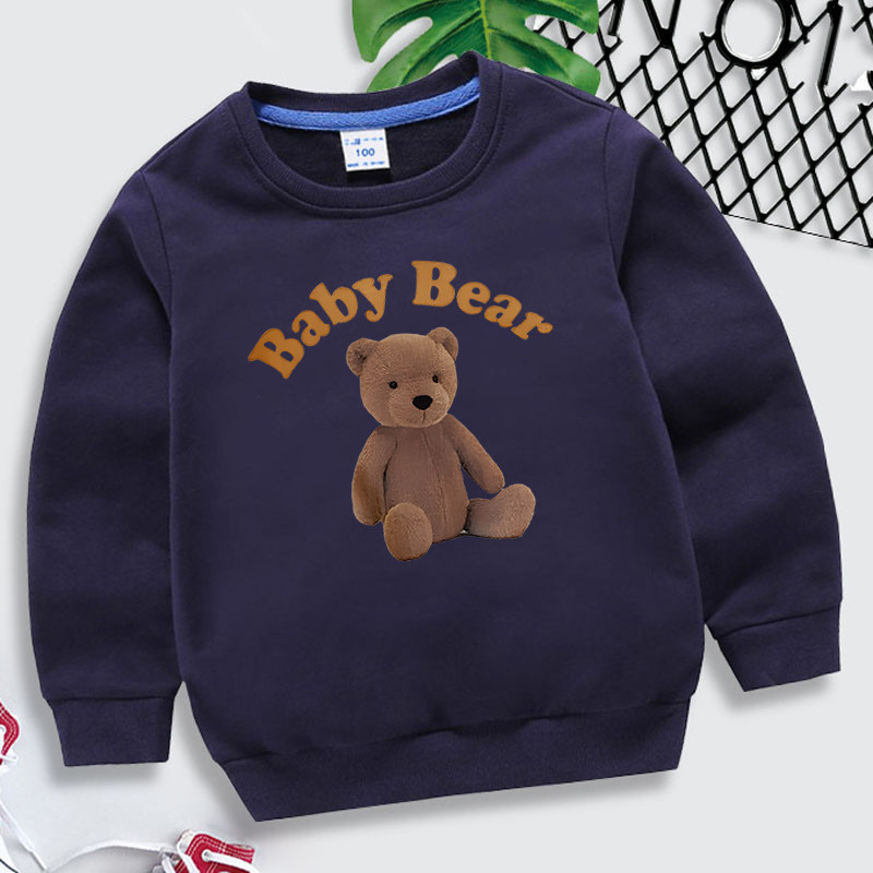 4-14 godina Dječja majica s kapuljačom s kapuljačom s bebom i medvjedom, modna dječja odjeća dugih rukava, majica s medvjedom za djevojčice