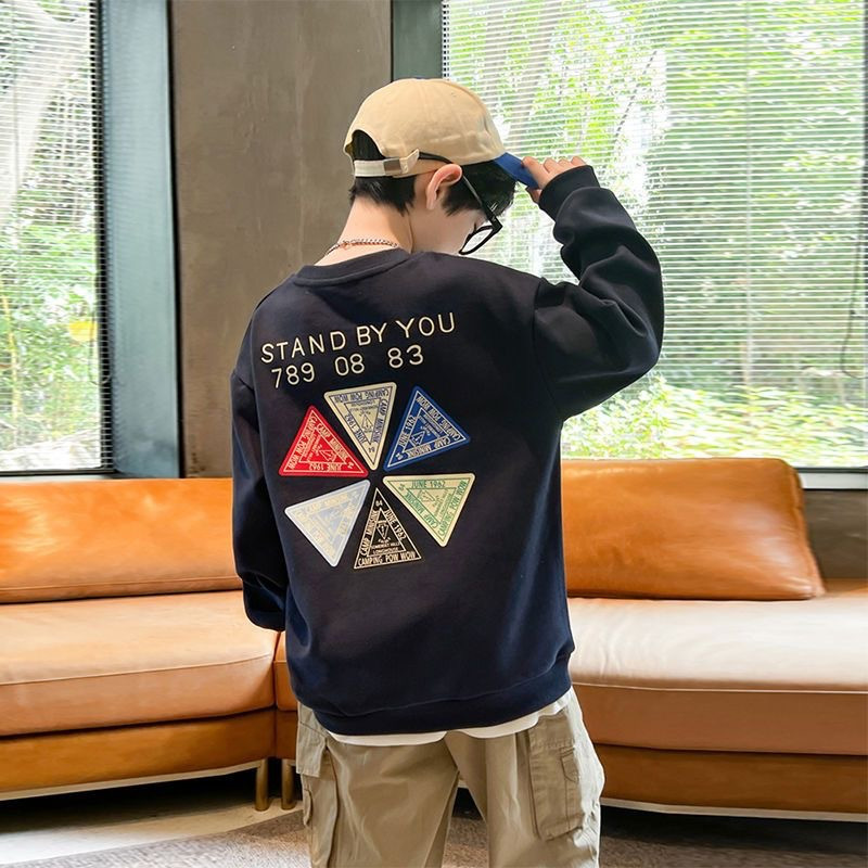 2023 Proljeće Jesen Dječja majica s printom Dječja široka ležerna majica dugih rukava 3-12 godina Gornja pulover za dječake