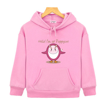 Puppycat Cat Printing Cartoon Hoodies Φθινοπωρινά άνετα Φούτερ με κουκούλα για αγόρια και κορίτσια Kawaii γραφικά πουλόβερ Χαριτωμένα ρούχα