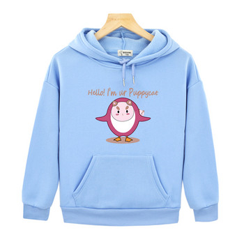 Puppycat Cat Printing Cartoon Hoodies Φθινοπωρινά άνετα Φούτερ με κουκούλα για αγόρια και κορίτσια Kawaii γραφικά πουλόβερ Χαριτωμένα ρούχα