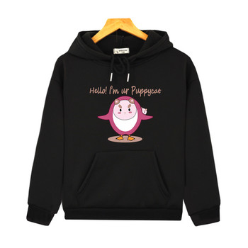 Puppycat Cat Printing Cartoon Hoodies Φθινοπωρινά άνετα Φούτερ με κουκούλα για αγόρια και κορίτσια Kawaii γραφικά πουλόβερ Χαριτωμένα ρούχα