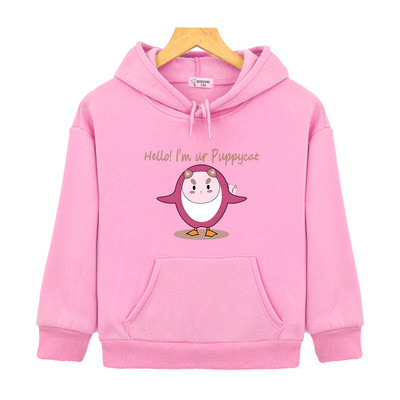 Puppycat Cat Printing Cartoon Hoodies Φθινοπωρινά άνετα Φούτερ με κουκούλα για αγόρια και κορίτσια Kawaii γραφικά πουλόβερ Χαριτωμένα ρούχα