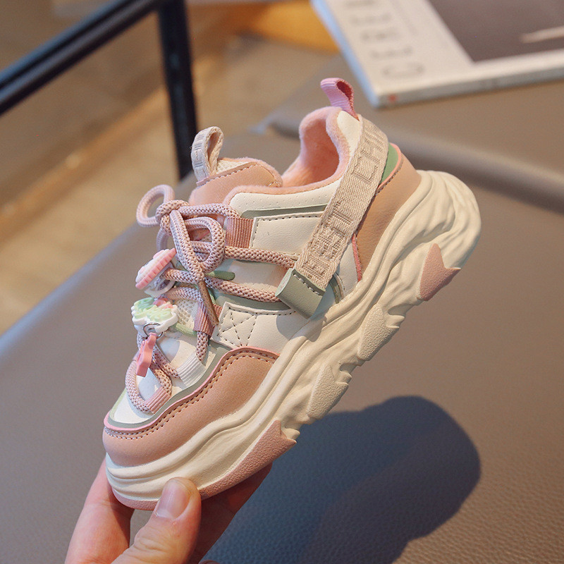Dječja obuća Jesen Zima Novo Plišana obuća za djevojčice Ukrasna sportska obuća Korejska obuća za slobodno vrijeme Tenisice zapatos niña 운동화 캐주얼 신발