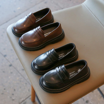 Обувки за деца Детски кожени ежедневни обувки Момичета Мокасини с приплъзване Момчета Черни кафяви равни обувки Прохождащи момичета Обувки Детски обувки за момиче