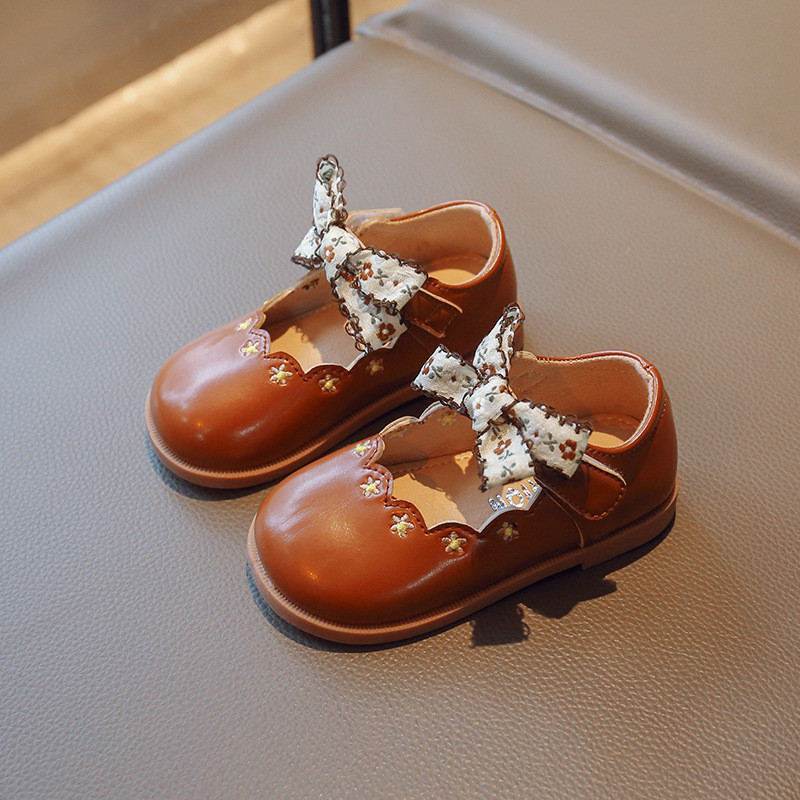 Dječje školske cipele princeze Retro vintage cvijeće s vezom s leptir mašnom Djevojačke kožne cipele za vjenčanje Cvjetne cipele