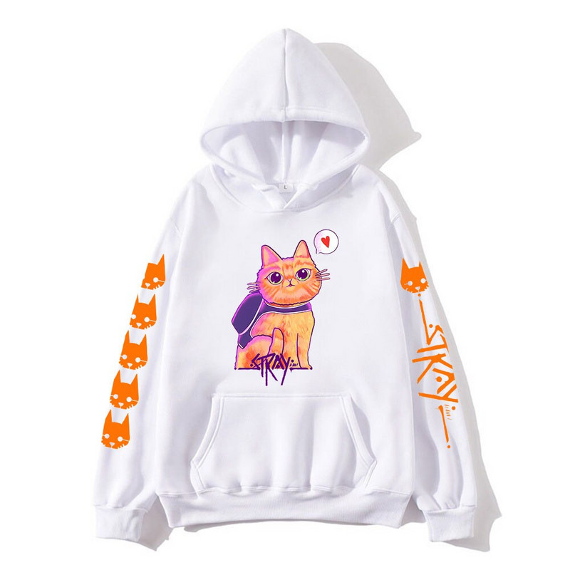 Stray Game Hoodies Kawaii Cat Graphic Hoody Dječji ležerni slatki crtići s kapuljačom za dječake Dugih rukava Novi dolazak Pulover za djevojčice