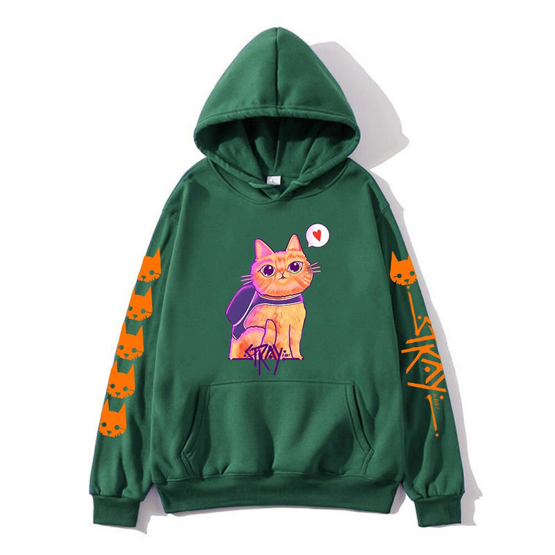 Stray Game Hoodies Kawaii Cat Graphic Hoody Dječji ležerni slatki crtići s kapuljačom za dječake Dugih rukava Novi dolazak Pulover za djevojčice