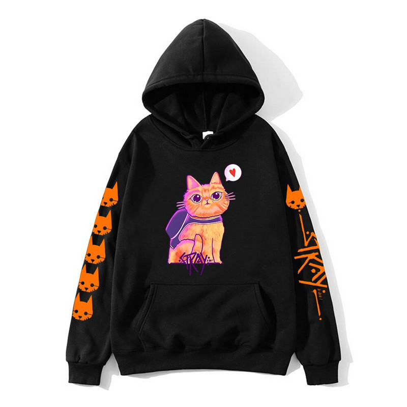 Stray Game Hoodies Kawaii Cat Graphic Hoody Dječji ležerni slatki crtići s kapuljačom za dječake Dugih rukava Novi dolazak Pulover za djevojčice
