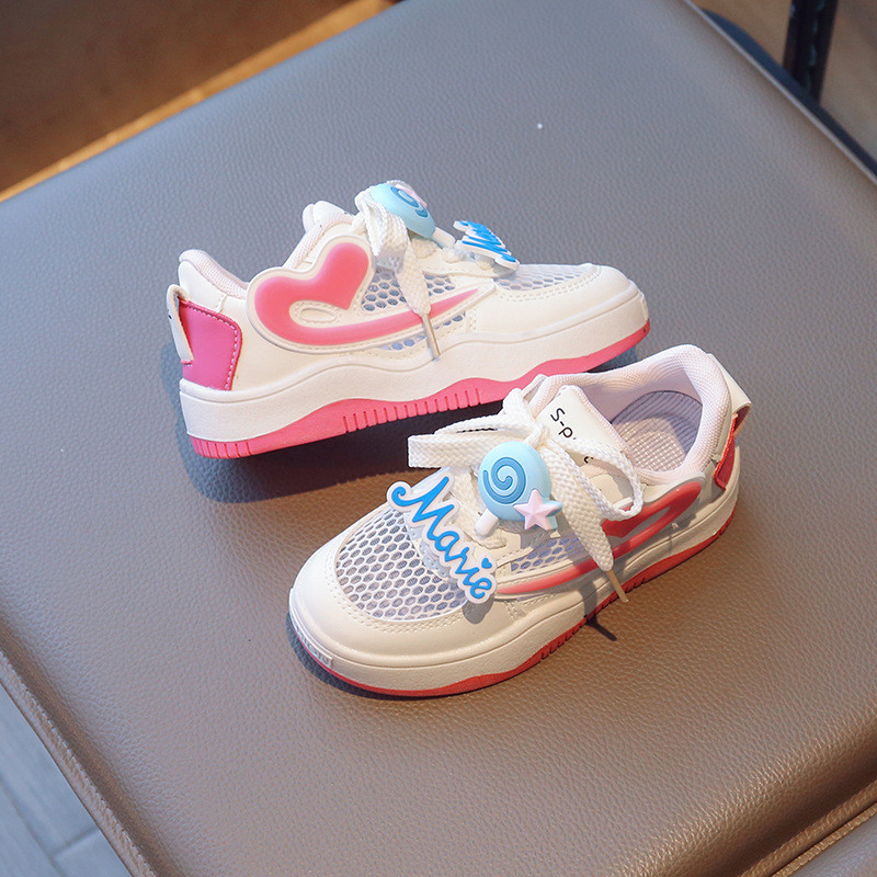 Ljetne cipele za djevojčice Mrežaste šuplje prozračne pojedinačne cipele iz crtanih filmova Dječja sportska obuća Ljubičaste cipele za dasku krossovki detskie