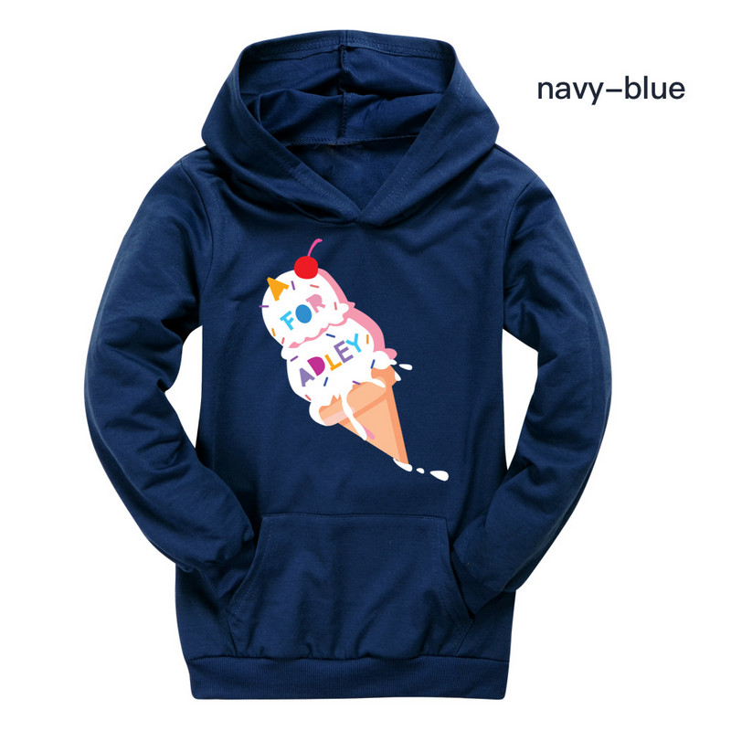 A for Adley 2022 Jesenske majice s kapuljačom za djevojčice Modne jednobojne crvene crne ružičaste tople dječje majice s kratkim rukavima za dječake Dječje sportske majice