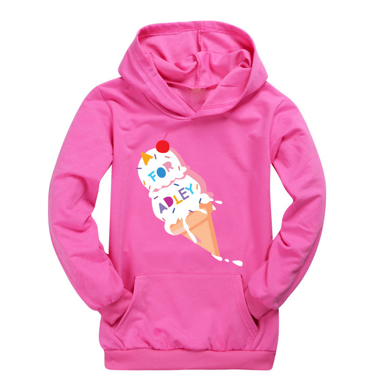 A for Adley 2022 Jesenske majice s kapuljačom za djevojčice Modne jednobojne crvene crne ružičaste tople dječje majice s kratkim rukavima za dječake Dječje sportske majice