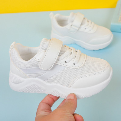 Pantofi Copii Negru Alb Piele Pu Timp liber Băieți Fete Pantofi ocazional Pantofi de sport Impermeabil Moda Four Season Kids Trainers