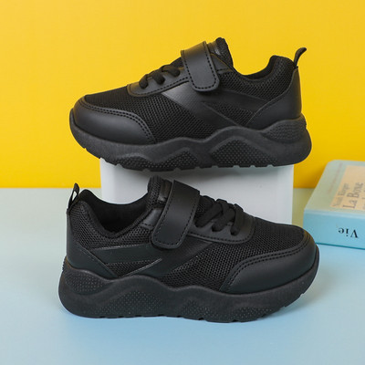 Pantofi Copii Negru Alb Piele Pu Timp liber Băieți Fete Pantofi ocazional Pantofi de sport Impermeabil Moda Four Season Kids Trainers