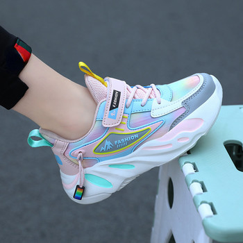 Детски обувки Маратонки за момичета Мрежести дишащи детски спортни обувки Модни розови ежедневни тенис маратонки за момчета