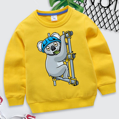 Scaffolder Koala Scaffolding Print Παιδικά Ρούχα Αστεία Ζώο Ρούπα Βρεφική Μόδα Φούτερ Κοάλα Μοτίβο για αγόρι Πουλόβερ για κορίτσια
