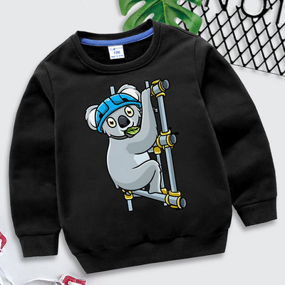 Scaffolder Koala Scaffolding Print Παιδικά Ρούχα Αστεία Ζώο Ρούπα Βρεφική Μόδα Φούτερ Κοάλα Μοτίβο για αγόρι Πουλόβερ για κορίτσια