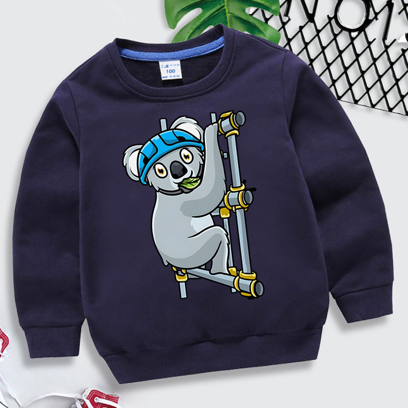 Scaffolder Koala Scaffolding Print Dječja odjeća Smiješne životinje Roupa Infantil Modna majica s koala uzorkom Puloveri za dječake i djevojčice