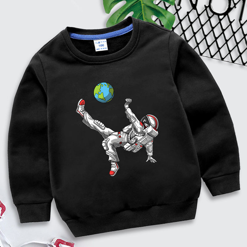Astronaut Nogometaš Dječaci Duksevi s kapuljačom Funny The Earth Baby Sweatshirt Ležerna modna ulična odjeća Dječja odjeća Crtići Duksevi za djevojčice