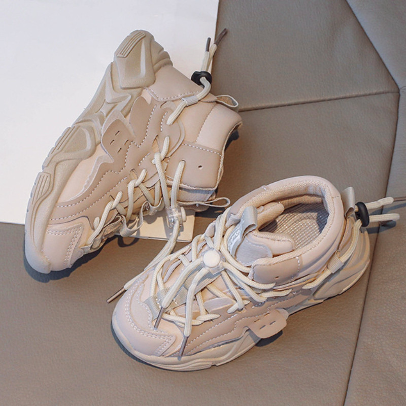 Dječja ležerna obuća Dječaci Djevojčice Prozračne mekane tenisice Modne jednobojne visoke dječje cipele Sportske cipele s platformom na vezanje