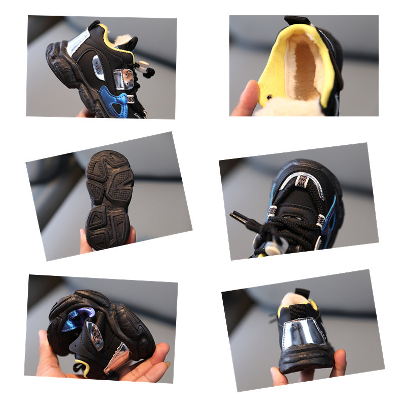 Zimske dječje cipele Čizme za dječake Deblje cipele od flisa Dječja protuklizna cipela za malu djecu Dječje tople plus pamučne tenisice za djevojčice i dječake