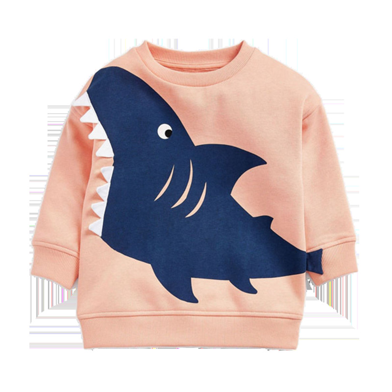 2023. Dukserica za bebe i dječake Pamučna nova modna odjeća Ležerna odjeća s Cool Shark Proljetne i jesenske majice za djecu 2-8 godina