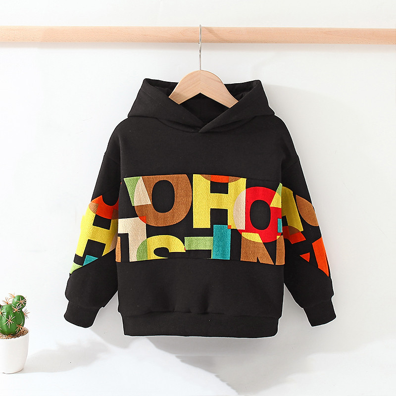 2022. Jesen Zima 3 4 5 6 8 10 12 godina Dječja gornja odjeća Sportska džepna šarena slova i majice s kapuljačom za bebe i dječake