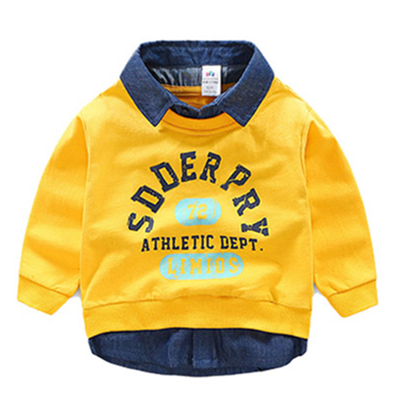 2021. Proljeće Jesen Novi dizajn 2 3 4 5 6 8 10 godina Dječji spušteni ovratnik Patchwork majica s printom slova za djecu Dječake