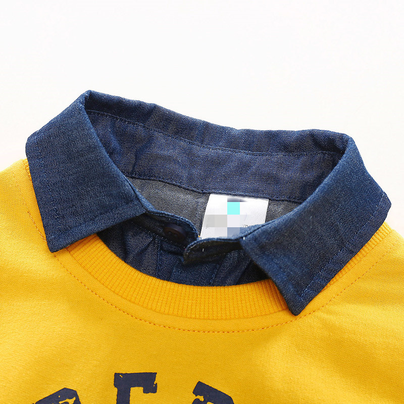 2021. Proljeće Jesen Novi dizajn 2 3 4 5 6 8 10 godina Dječji spušteni ovratnik Patchwork majica s printom slova za djecu Dječake