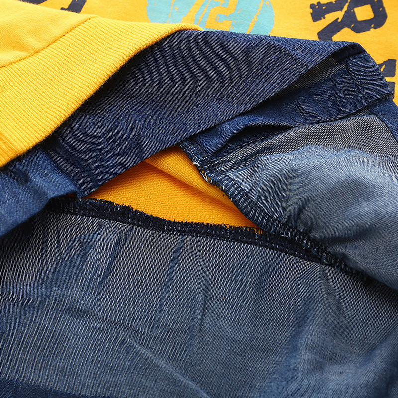 2021. Proljeće Jesen Novi dizajn 2 3 4 5 6 8 10 godina Dječji spušteni ovratnik Patchwork majica s printom slova za djecu Dječake