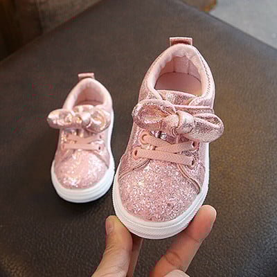 Cute girls casual παπούτσια Sneakers Toddler Baby Girls Bow Sequin Crib Trend casual παπούτσια Παιδικά αντιολισθητικά ροζ φόρεμα παπούτσια