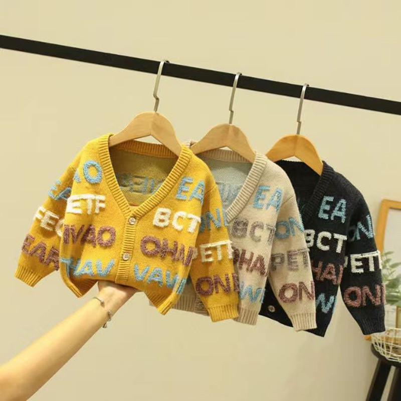 Dječji džemperi za dječake Proljetna i jesenska moda Dječji kardigan Topli pleteni kaput Dječji strani stil Top korejska verzija