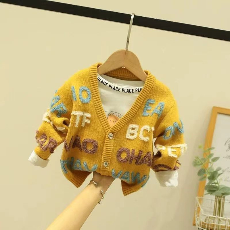 Dječji džemperi za dječake Proljetna i jesenska moda Dječji kardigan Topli pleteni kaput Dječji strani stil Top korejska verzija