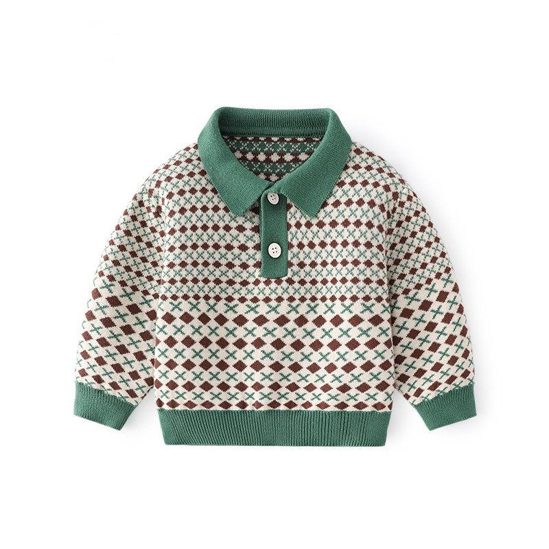 Dječja odjeća Džemperi za dječake Dječje dječje bluze dugih rukava na pruge za djevojčice Pleteni pulover s otvorenim ovratnikom