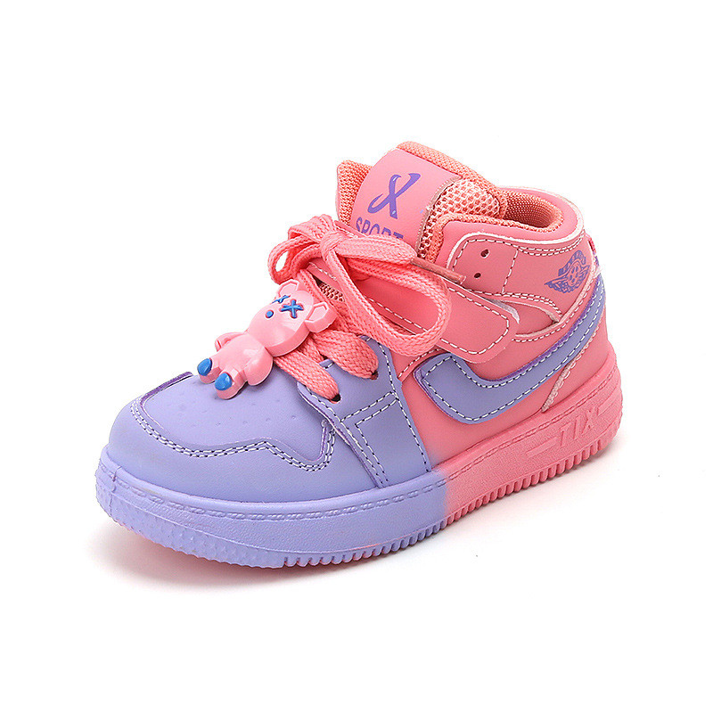 Popularne visoke ležerne sportske cipele za dječake i djevojčice 2023., nove jesenske cipele za osnovnu školu u stilu crtanih filmova